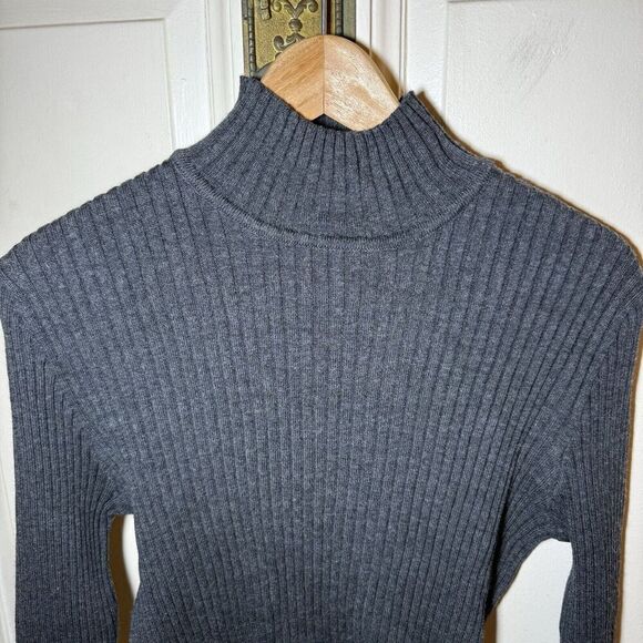 Vtg Nordstrom Preview SZ L Womens 100% Merino Mock Turtleneck Sweater Career - Picture 3 of 10
